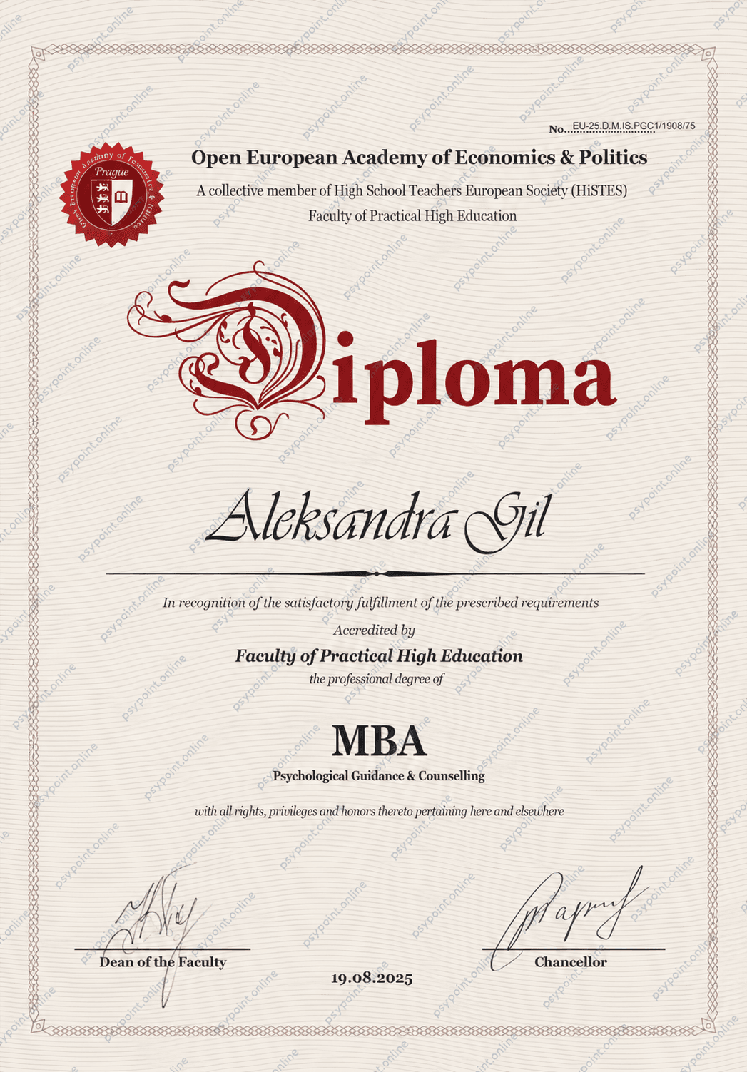 Diploma MBA Psychological Guidance & Counselling